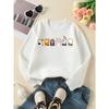 European Sizes Girls' Soft Crewneck Sweatshirt with Cute Cat Paws Pattern, Casual All-Match, Ideal Holiday Present