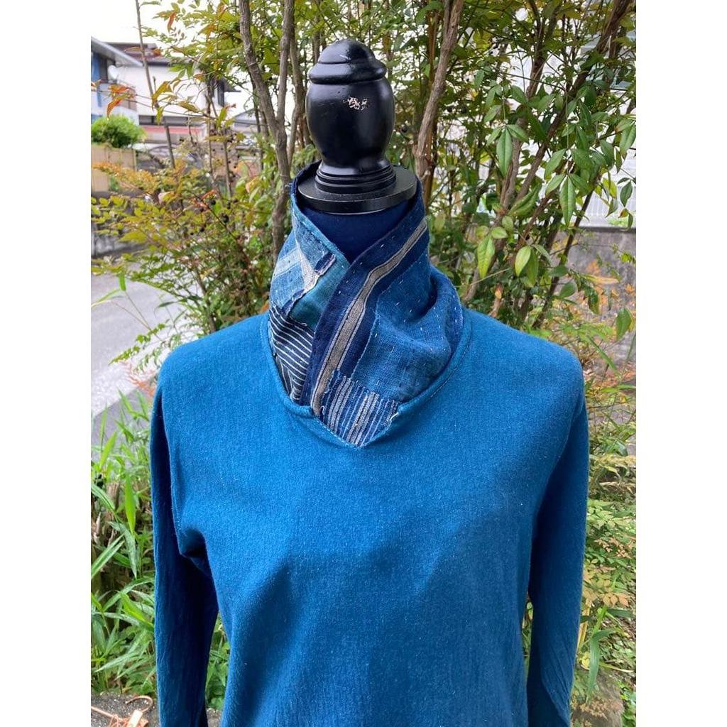 Used B61 Boro Stole Old Cloth Remake Indigo Dye Patchwork Sewing Sashiko