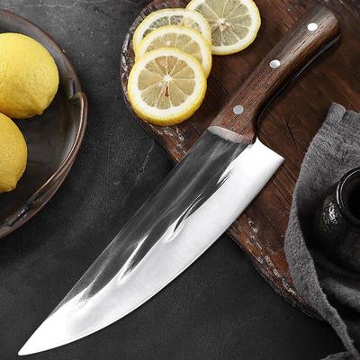 Handmade Chef Knife Meat Cleaver Stainless Steel Wood Handle Chinese Slaughter Knives Cutter
