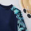 Long-Sleeve European & American Digital Print Conservative Women's Bikini Swimsuit