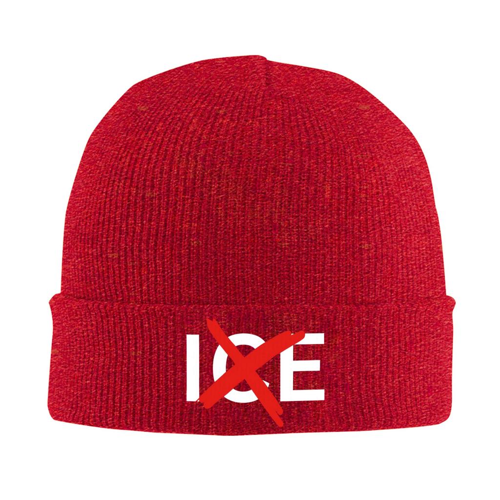 Anti ICE Abolish Ice Logo Knitted Hat Beanie Hats Kpop Elastic Unisex Adult Bonnet Hats Autumn Winter Graphic Cool Caps Gift