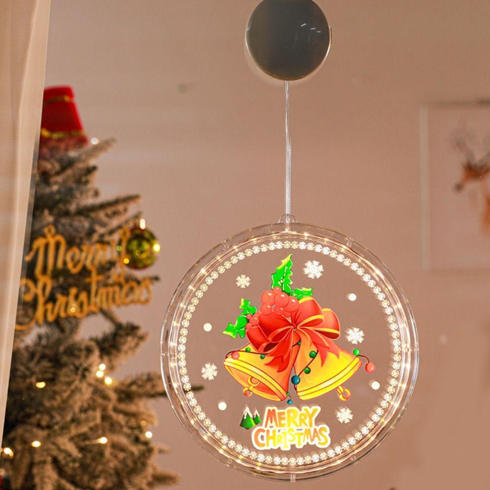 Hanging Window Suction Cup Lamp Snowflake Christmas Window Lights  New Year