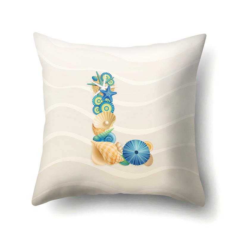 Polyester Pillow Case Decoration Home Furnishing 26 English Letter Printing Pillow Case Car Lumbar Pillow Bedside Mat
