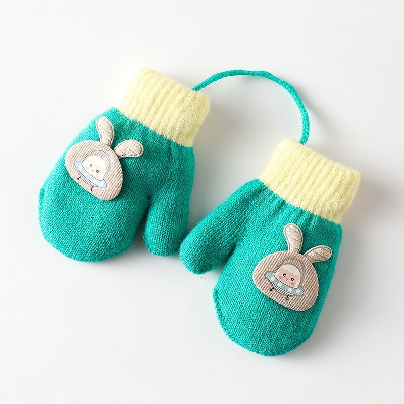Roztomilé kreslené dětské rukavice Zesílené dětské plyšové bezprsté rukavice 0-3 roky Batole Závěsné na krk Palčáky Dětský zimní ohřívač rukou