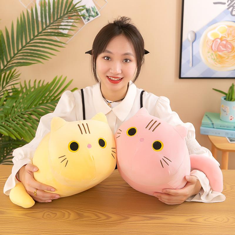 Pillow Cat Plush Toy Doll Cute Round Ball Cat Throw Pillow Doll Children's Rag Doll Gift