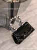 French Shiny Diamond Women'S Handbag Steel Ball Wrist Fresh Macaron Small Square Bag Girl Street