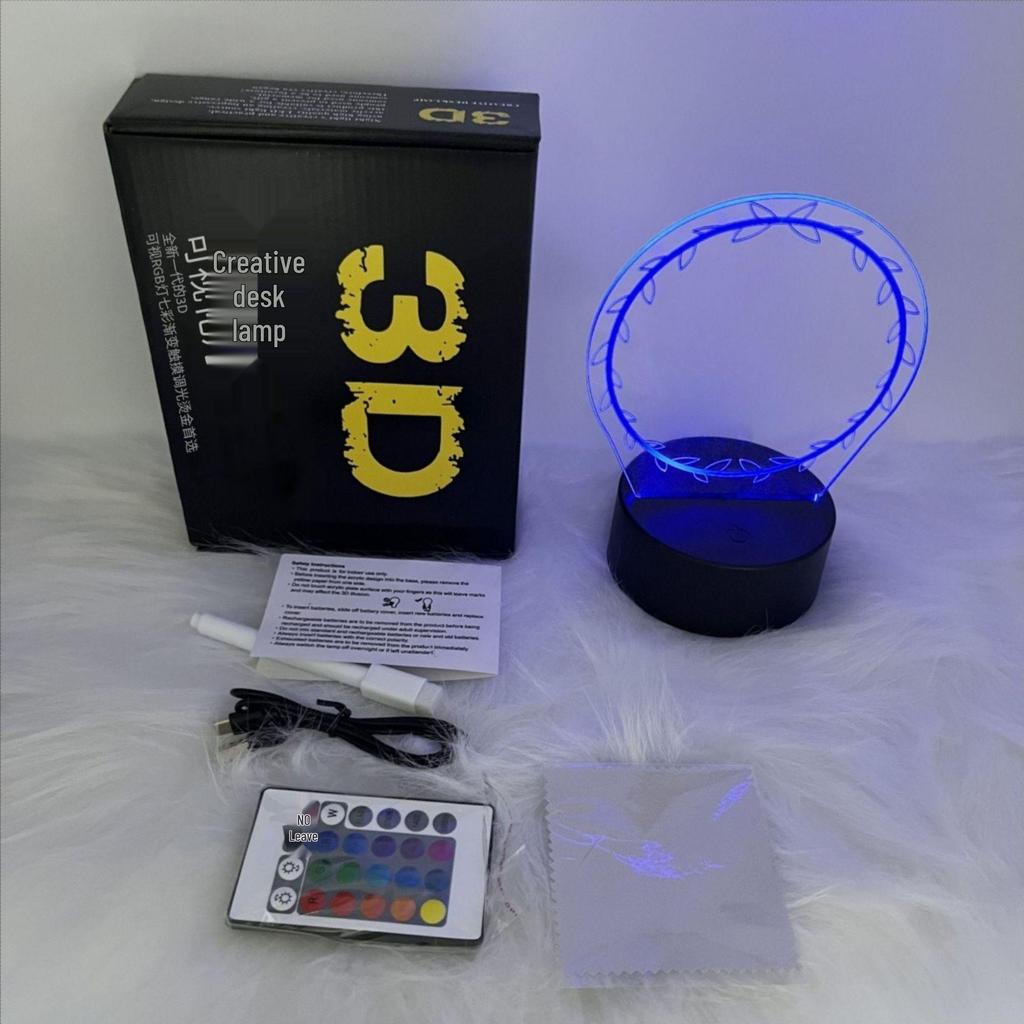 16-Color Remote-Control RGB Marker Message Board with 3D Night Light, DIY Graffiti Pen, Erasable Handwriting, and Acrylic Table Lamp.