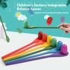 Montessori Rainbow Wooden Spoon Sensory Toy Color Matching Balance Game Kid Early Educational Wooden Toy Preschool Teaching Aids