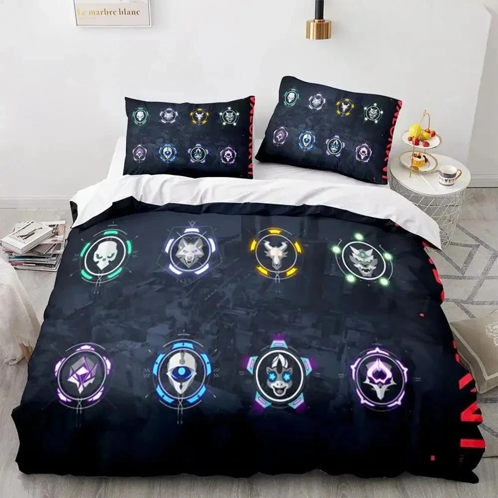 Game Valorant Neon Bedding Set Boysgirls Twin Queen Size Duvet Cover Pillowcase Bed Kids Adult Fashion Home Textile Customizable