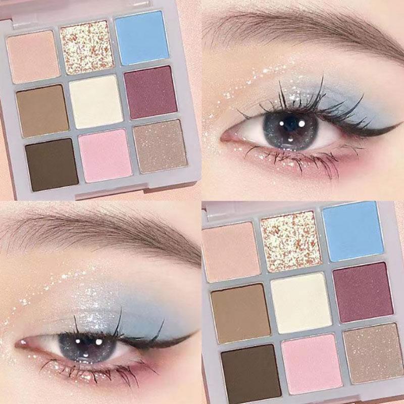 9 Farben Matte Schimmer Lidschattenpalette Butter Toast & Taro Erdtöne Aufbaubares Pigment Lang Haltendes Make-up