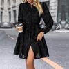 Abito Lungo Elegante Retrò in Pizzo Europeo e Americano - Multicolore Stile Primavera e Autunno