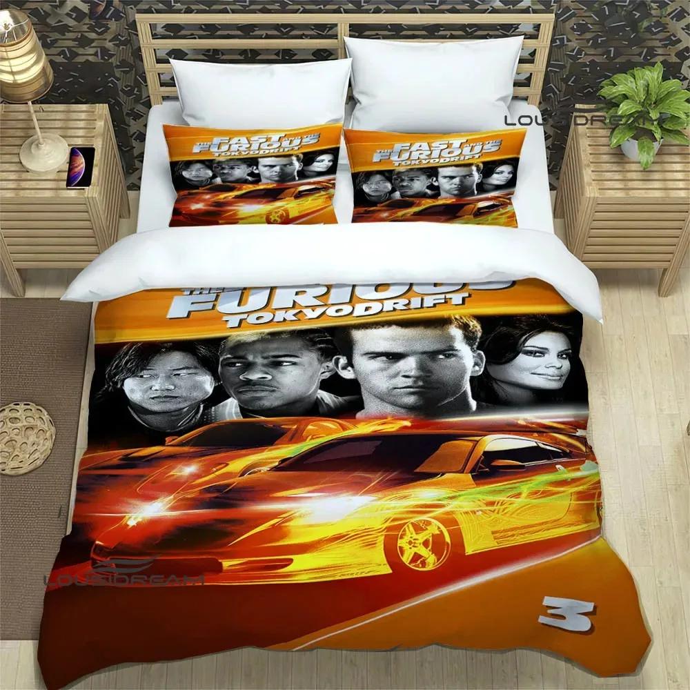 Set da letto stampato Fast & Furious set di biancheria da letto squisito set copripiumino copriletto set da letto lusso regalo di compleanno