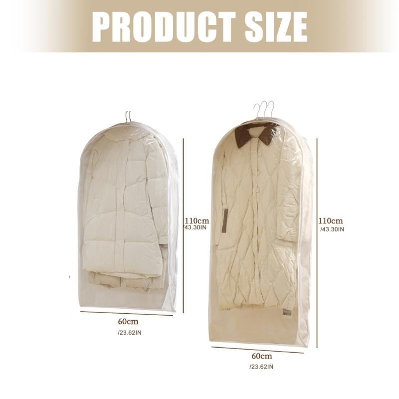 Space Saving PEVA Dust Cover With Viewing Panel  Clothing Protector For Wardrobe Suitcase Hanging Garment Bag f