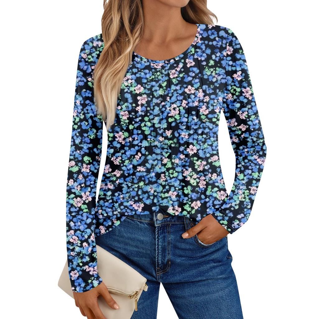 Dam Långärmade Tröjor Grafiska T-shirts Vardagliga Bas Toppar Pullovrar