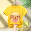Summer New Trend Capybara Printing Cute Childrens ShortSleeved TShirt Cute Comfortable Versatile Boy and Girl TShirt
