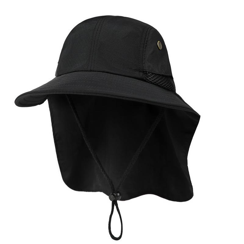 Fishing hat Men's sunscreen hat Summer shawl Neck visor Big brim bucket hat Sun hat Cycling fishing