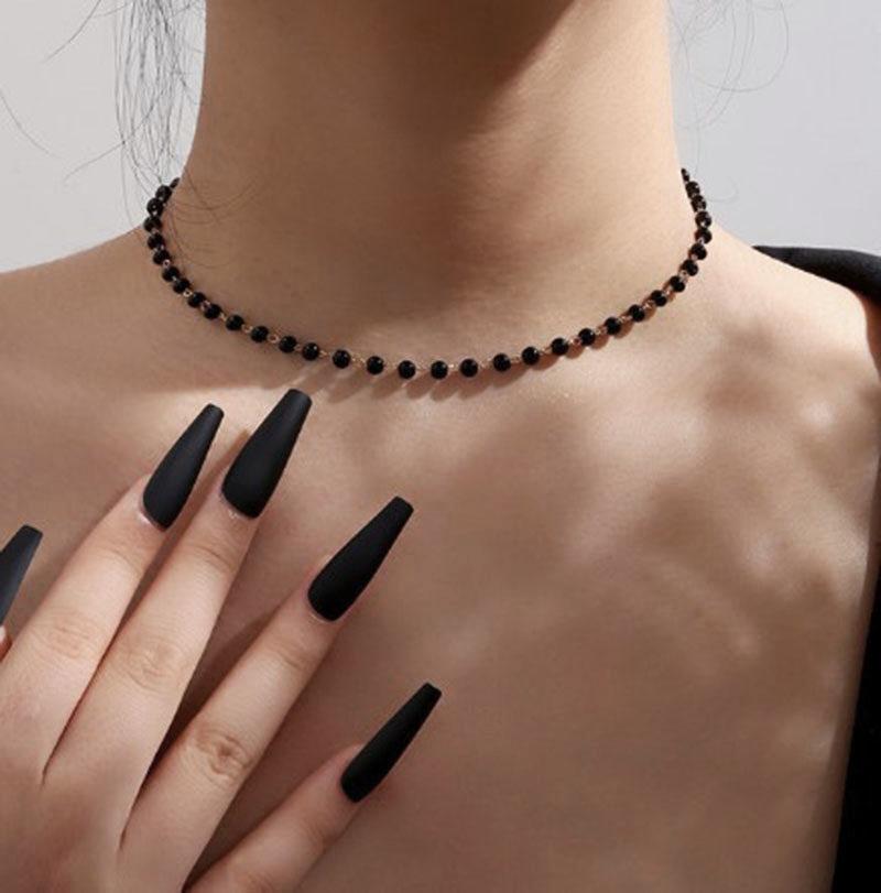 

Милое крутое ожерелье Gun Black Fantasy Dragonfly для женщин, готические черные кисточки, колье, ниша, высококачественная цепочка на ключицу