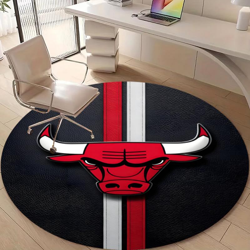 Personalized Chicago Bulls Round Chair Office Rug - Perfect for Mat, Office Chair & More - Ideal Gift for Birthdays and Holidays