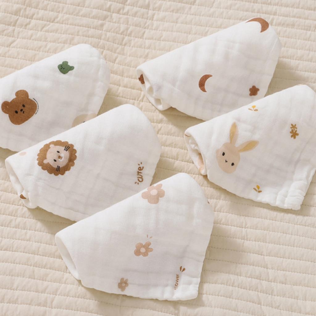 Baby Cotton Muslin Towel Bib Newborn Ultra-Soft Cotton Square Towel Baby-Specific Face Wash Towel Gauze Towel for Children