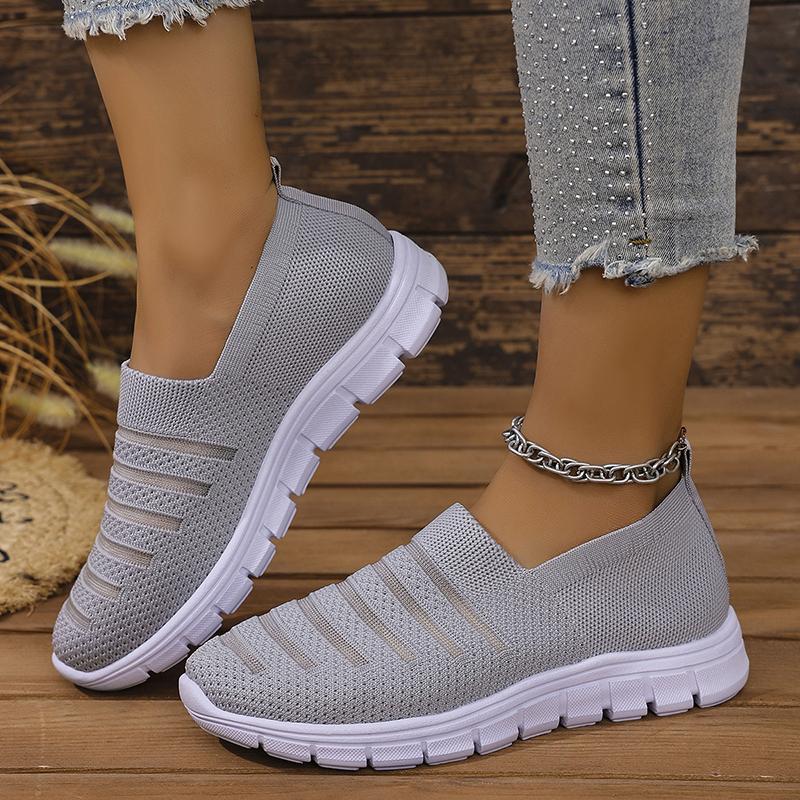 Fashion Lightweight Breathable Mesh Sneakers for Women Soft Sole Knitting Casual Shoes Woman Summer Comfortable Slip On Walking Shoes