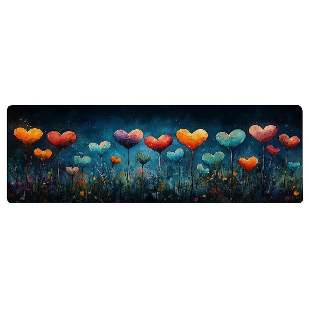 VIKAMA Colorful Heart Balloon Carpet Night Sky Grass Kitchen Rug Soft Doormat Rug For Bedroom Carpet For Live Room Bathroom Mat