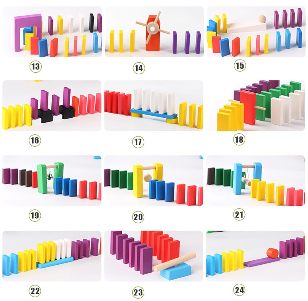 R-STYLE Colorful Plastic Domino Set (400 Dominoes + Gimmick Set) - Enhances Creativity and Concentration While Playing, and Fun for Adults Too!