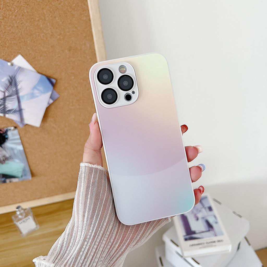 Applicable to iPhone17PROMAX gradual change frosted glass mobile phone case Apple 16 comes with lens film 15 protective case