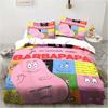 3D Cartoon Bedding Set B-Barbapapa Duvet Cover Set With Pillowcases Soft Skin-Friendly Single King Size For Kids Birthday Gift