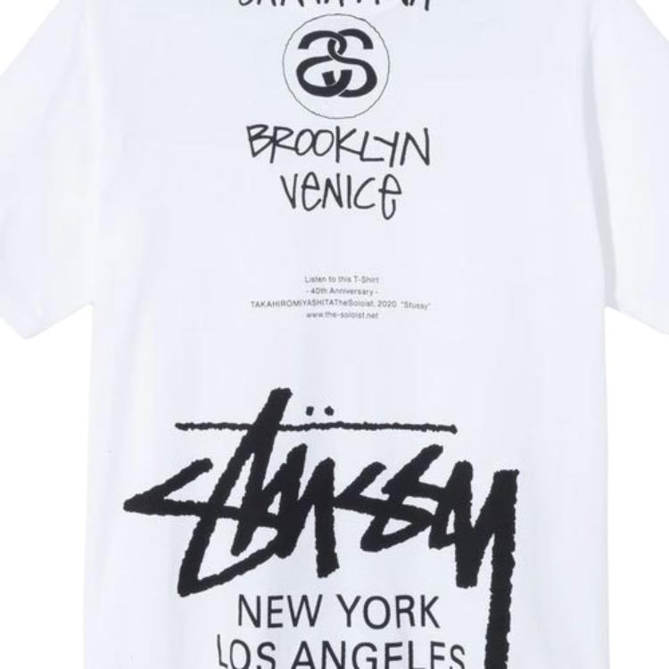 Stussy X TAKAHIRO MIYASHITA Crossover 40 Anniversary Short Sleeve Unisex White 3903647
