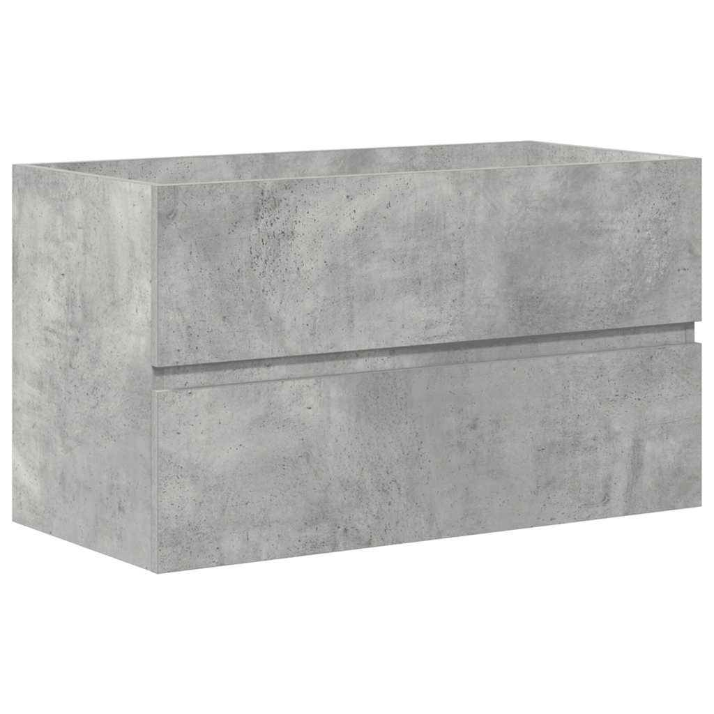 2 Piece Bathroom Furniture Set Concrete Grey Particleboard