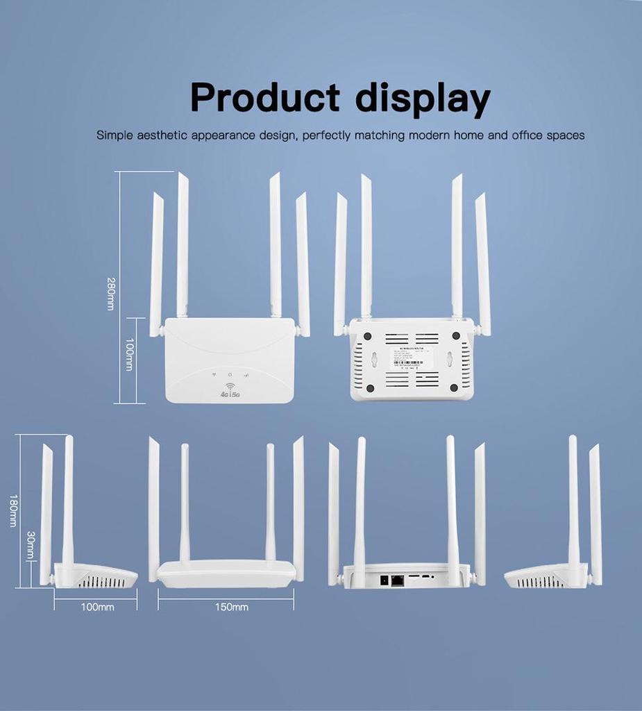 4G LTE Wireless WiFi Home & Office Router with SIM Card Slot