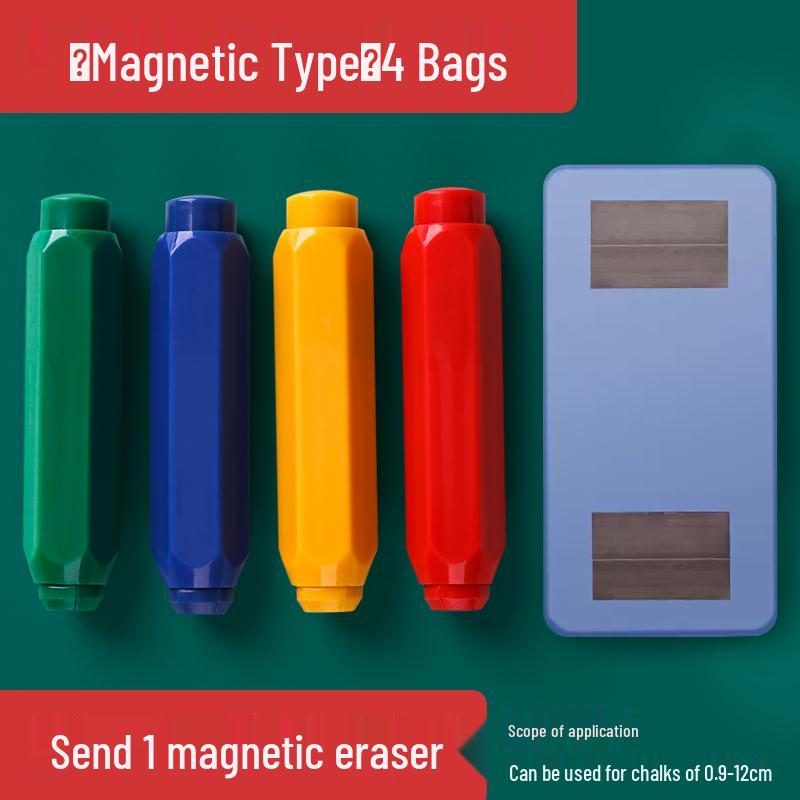 Magnetic Dust-Free Chalk Holder with Automatic Grip