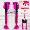 2pcs Quality Braids For Motorcycle Helmet Ponytail Sucker Braids Wig For Woman Helmet Decor Ears Twist Accessories 164 Colors