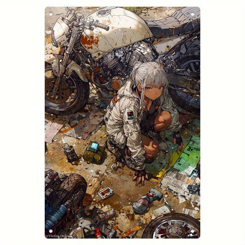 Retro Metal Tin Sign Car Engines & Characters Decor for Garage Man Cave 20x30 Cm