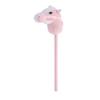 Hobby Horse Stick Toy 70cm Plush and PVC Cartoon Simulated Plush Handcrafted Hobby Horse Pink