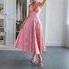 French Resort-style Halter-neck, Cinched-waist Long Dress for Women's Spring and Summer