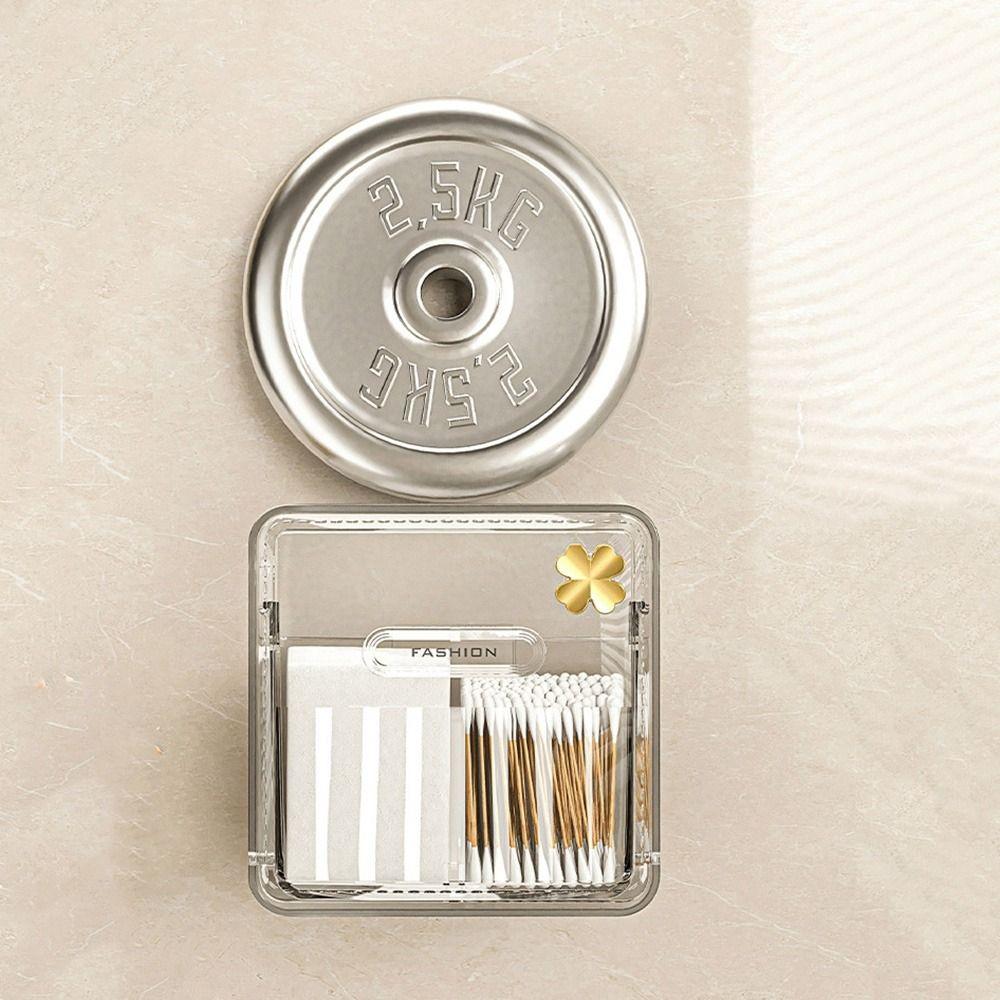 Dustproof Mirror Cabinet Storage Box Wall-mounted Cotton Swab Box Lipstick Storage Box  for Home