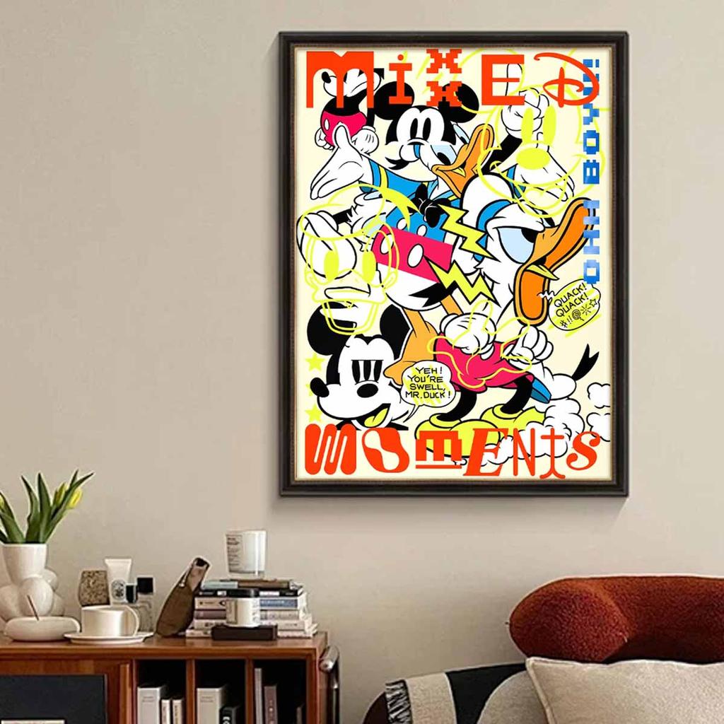 Full Round Diamond Painting Mickey and Donald Duck Art Rhinestone Picture Mosaic DIY 5D Cross Stitch Embroidery Home Decoration