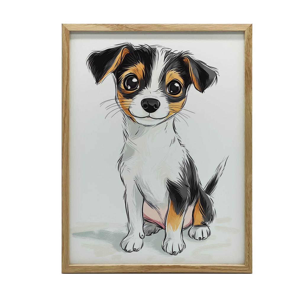 Cute Jack Russell Terrier - Poster for Children Cute Jack Russell Terrier - Poster for Children, 30X40 Cm, Unframed, Premium Canvas On Stretcher