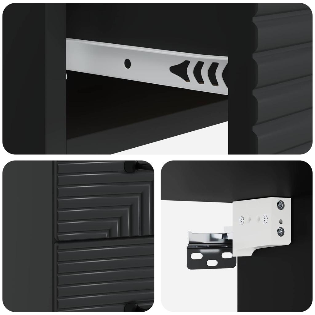 Wall Mounted Nightstand Black 34.5 x 33 x 40 cm