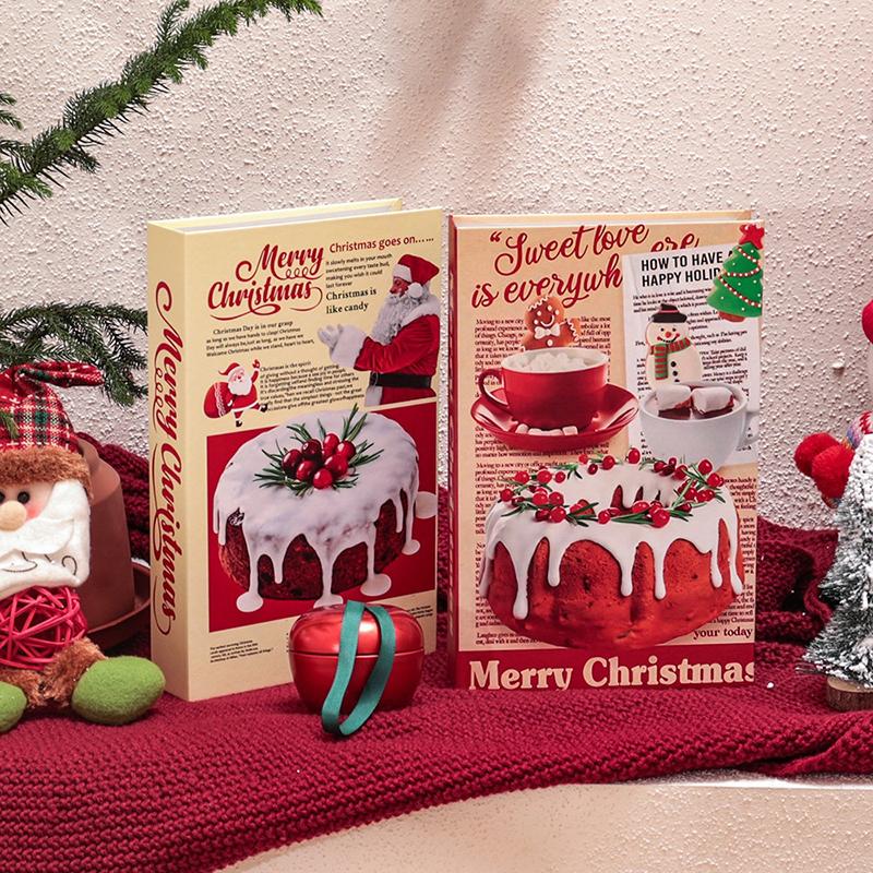 Seria Świąteczna Dekoracja Fałszywych Książek Estetyka Pokoju Dziennego Rekwizyty Dekoracje Książek Wnętrze Ozdoby na Stolik Kawowy Dodatkowe