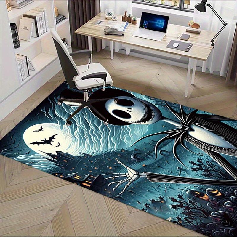 Office Rug Jack Skellington, Halloween Town Theme 3D Printed Anti-Slip Rug-Machine Washable for Living Room
