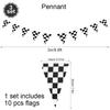 Hanging Flag Black and White Checkered Racing Pennant Banner for Nascar Theme Race Car Birthday Formula 1 Party Decoration Favor