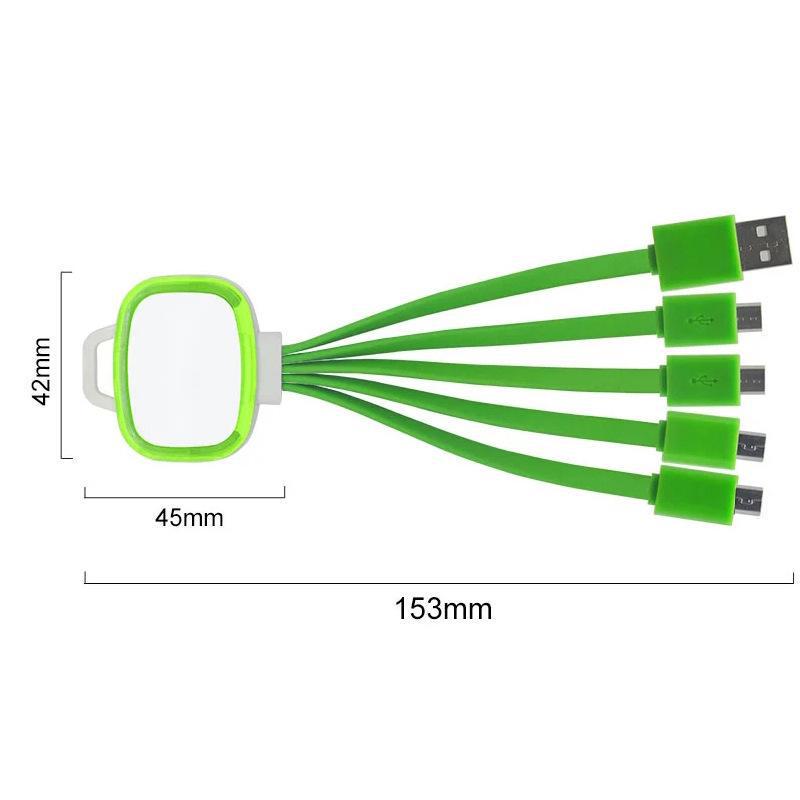 Luminous 3-in-1 Keychain Data Cable for Android & Type-C