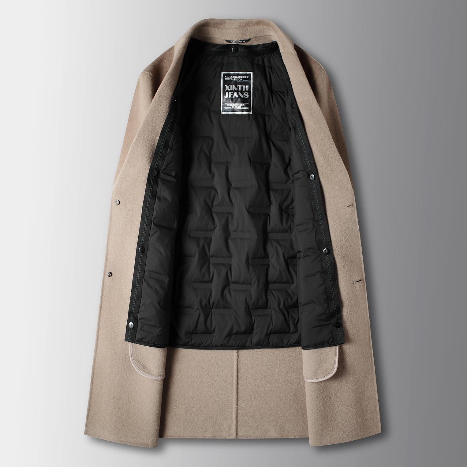 Осенне-зимнее пальто средней и длинной длины с пуховой подкладкой из шерсти — фото 6