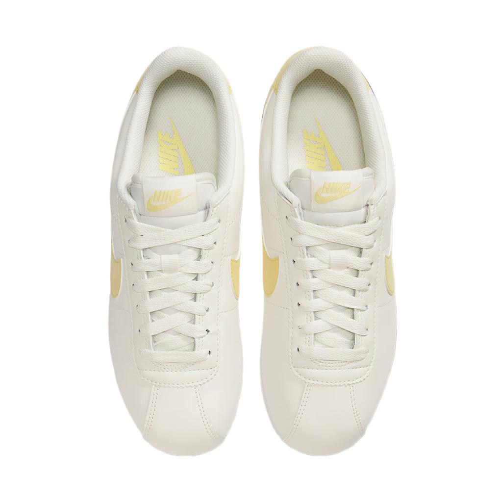 Nike Cortez Abrasion Resistant Low top Training Shoes Women's Yellow White Sneakers DN1791-114