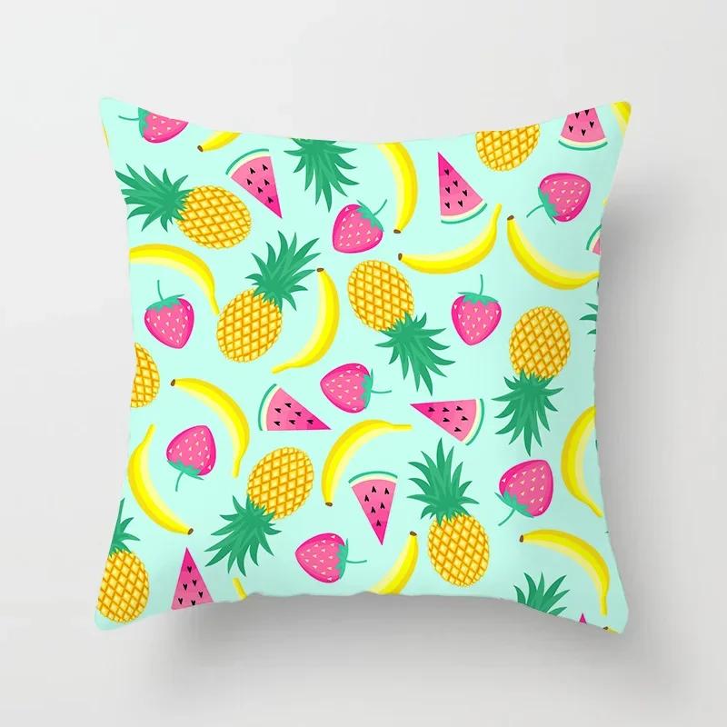 45*45 Fruit Cushion Cover For Wedding Decoration Pillow Case Avocado Orange Strawberry Print Home Decor Party