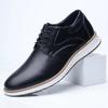 Spring Autumn Fashion Men Shoes Men PU Leather Oxfords Shoes Casual Lace-up Formal Business Wedding Dress Shoes Big Size 39-46