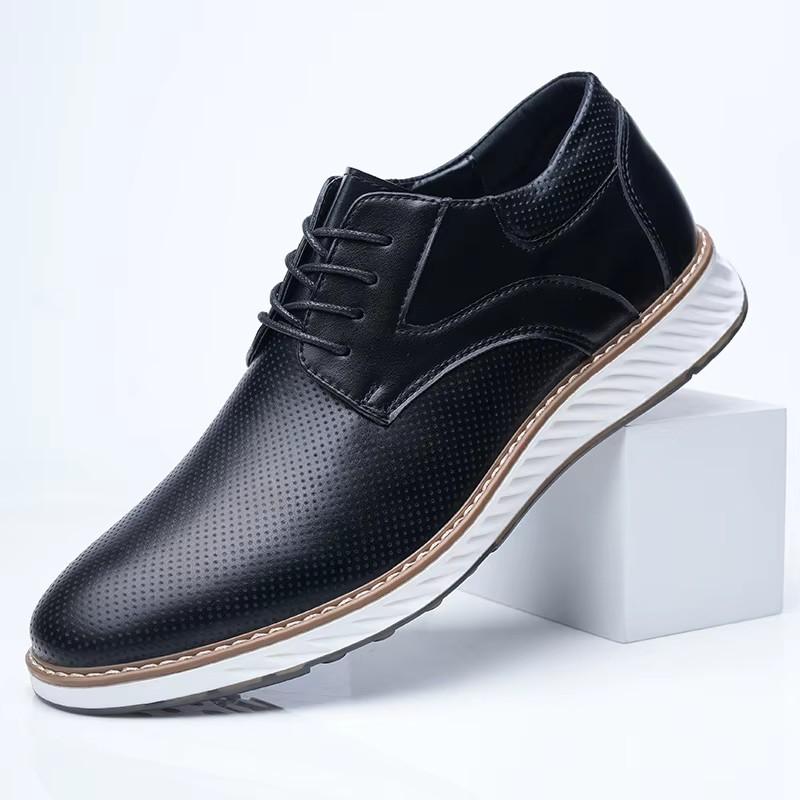 Spring Autumn Fashion Men Shoes Men PU Leather Oxfords Shoes Casual Lace-up Formal Business Wedding Dress Shoes Big Size 39-46