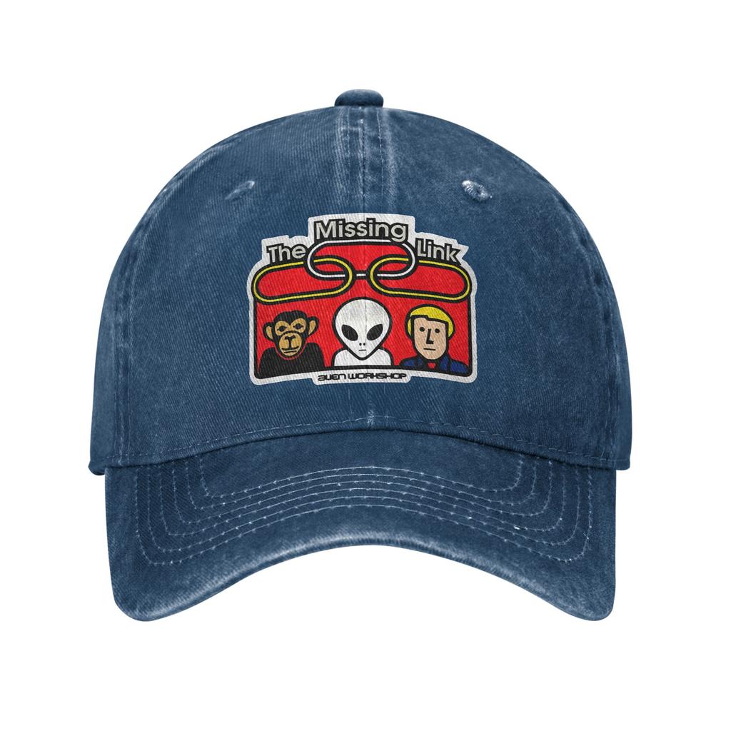 Alien Workshop Link American Retro Baseball Cap Fine WorkUnisexship Literary Style Distressed Denim Hat